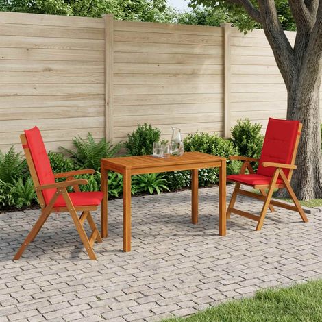 vidaXL Set da pranzo da giardino 3 pezzi 3 pz Naturale (1/5)