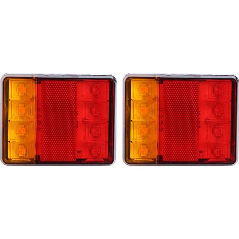 Deux feux arrière à LED 12V et clignotants, étanches et résistants aux chocs, adaptés aux remorques, camions et navires. (1/5)
