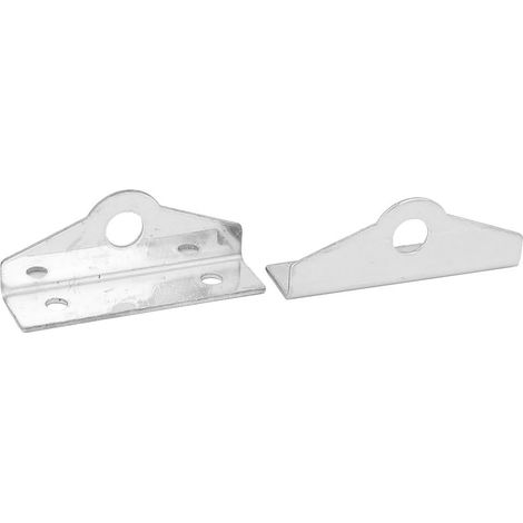 Lot de 2 cadenas à œillets en acier inoxydable à 90 degrés avec trou de verrouillage de 7 mm pour portail, abri de jardin, armoire, boîte à outils (1/2)