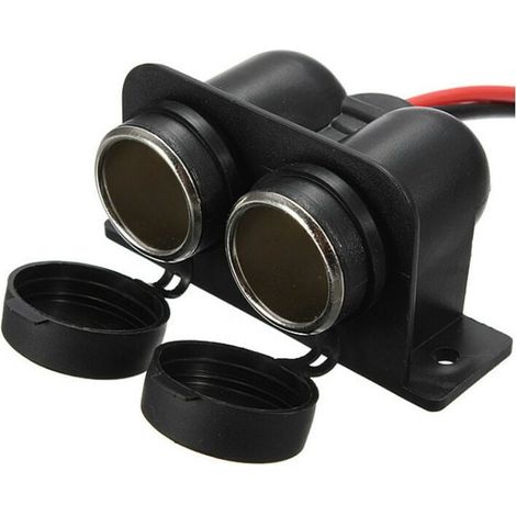 Allume cigare Socket,Double trou Imperméable Marine Grade 12V / 24V DC prise allume-cigare, Outlet pour Voitures à moteur et bateaux-LIAIKI (1/5)