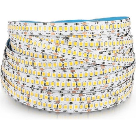 Strip led 24V, bianco caldo 3000K, 10 metri, chip Samsung, SMD2835, 18W/m, 240 led/m, IP20, larghezza 10mm, CRI95 - V-TAC PRO VT-10-240 331