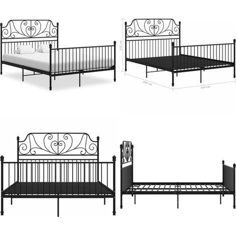 Bettgestell Schwarz Metall 140x200 cm - Schlafzimmer - Bettgestell (1/5)