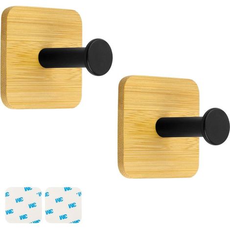 35mm wooden wall hooks, satin wood wall hooks, no drilling wooden wall coat hooks, a combination of industrial and natural elements (1/5)