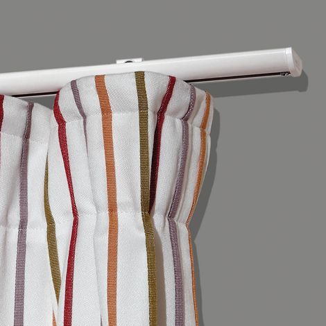 Kit de rail à rideaux Déco de 250cm Blanc - Fixation plafond - Boulet