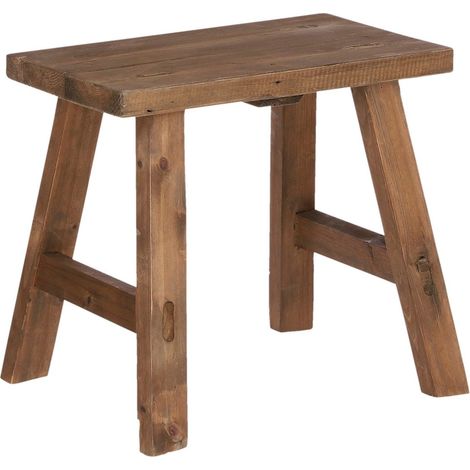 Tabouret en Bois Recyclé Marron - Assise d'Appoint Décorative et Support pour Plantes - PANGIVO (1/5)