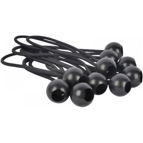 Ensemble de 10 connecteurs rapides pour bâche, noir, bande élastique ronde à tête sphérique en plastique de 4MM pour l'extérieur (1/3)