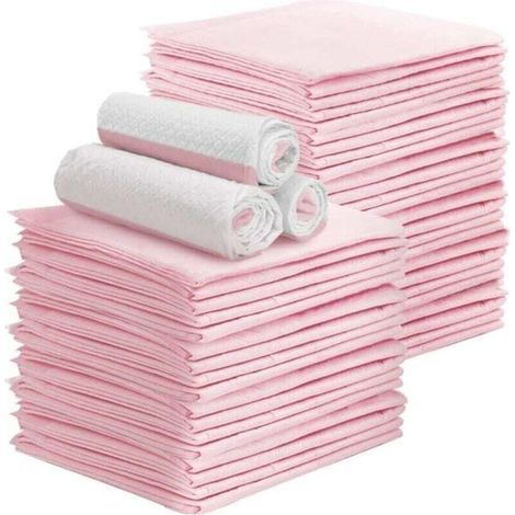 100 pièces Tapis éducateur pour chien, Super absorbants,Ultra épais,Pour chiots,Absolument étanche,Tapis d'entraînement pour chien, 33x45cm rose (1/4)