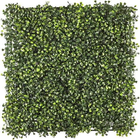 Mur végétal artificiel feuillage en polyéthylène vert 50x50cm