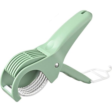 Trancheuse manuelle pour fruits et légumes, coupe-salade portable (avec éplucheur), trancheuse multifonctionnelle (pour radis, carottes, concombres), verte (1/5)