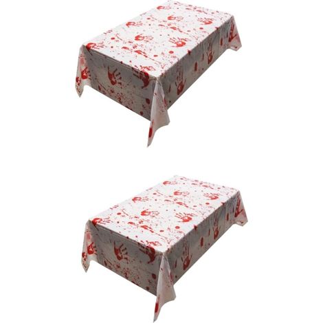 CCYKXA2 Pièces Nappe d'empreinte de Main sanglante Tissu Effrayant d'halloweenNappe d'halloween sanglante Halloween Chemin de Table Halloween décor183x137cm (1/5)