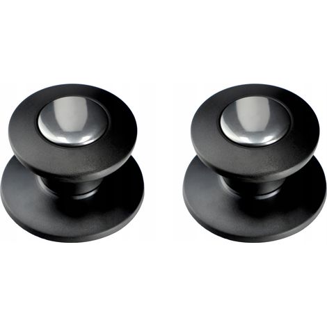 KADAX Topfdeckelgriff, aus Kunststoff und Edelstahl, 2 Stück, Schwarz-Silber (1/5)