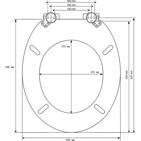 MDF 190 kg Abattant WC universel à fermeture amortie, siège de toilette pour salle de bain (1/5)