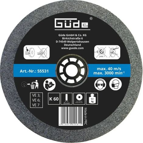 Meule abrasive pour touret G55236 - 175 x 25 mm - grain 60