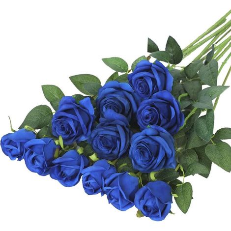 Roses artificielles en soie rouge – Lot de 12 fleurs réalistes à longue tige, idéales pour mariage et décoration intérieure