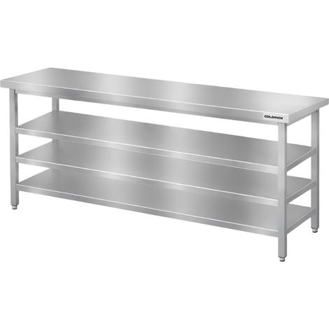 Table de travail en inox Bar 2000x600 mm avec 3 étagères inférieures PREMIUM - GOLDINOX (1/4)
