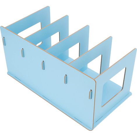 Carte de rangement maison DIY créative étagère en bois bibliothèque étudiante (bleu clair) (1/5)