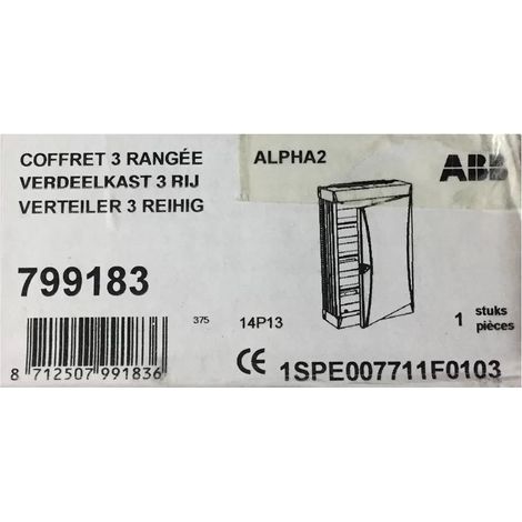 Abb 799183 – Gehäuse mit 3 Reihen und 54 Modulen – Alpha2 – mit Porte – 1SPE007711F0103