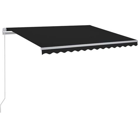 Store banne manuel rétractable 300 x 250 cm avec éclairage LED, gris anthracite (1/5)