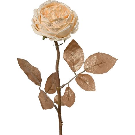 Fiore decorativo rosa in poliestere champagne, decorazione da 57 cm (1/2)