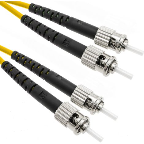 BeMatik - Cable de fibra óptica ST/PC a ST/PC monomodo duplex 9/125 de 100m OS2