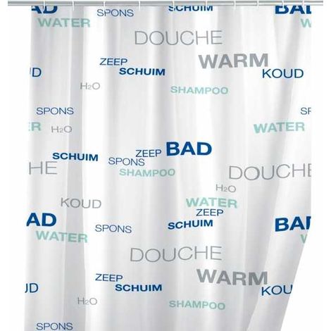 WENKO Duschvorhang Water, 180 x 200 cm Vorhang Vorhänge Dusch-Vorhänge Wannenvorhang (1/2)