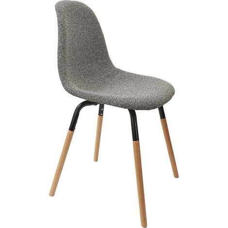 Chaise scandinave tissu Phenix gris chiné (1/5)