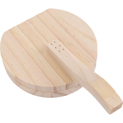 Presse à tortilla en bois avec poignée ergonomique, pour Roti Chapati Burritos Pizza ronde faite maison (1/5)