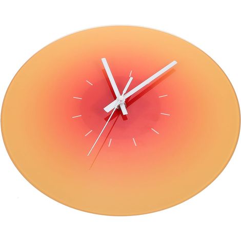 Horloge Murale Silencieuse en Verre Trempé 30 CM Motif Dégradé Coucher de Soleil Décoration Murale Moderne pour Salon sans Piles Design sans Bruit pour Intérieur (1/5)