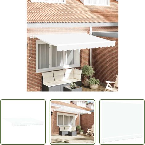 vidaXL Ombrage extérieur - Toile de rechange pour auvent Blanc 3,5 x 2,5 m Polyester (1/5)