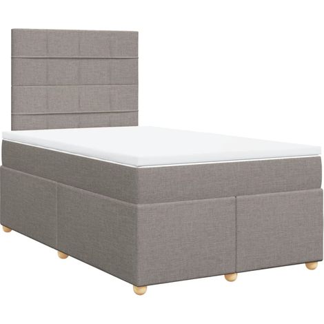 Maison Exclusive - Sommier à lattes de lit avec matelas taupe 120x190 cm tissu (1/5)