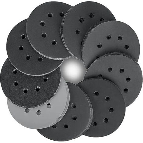 125mm Disques de Ponçage, 80 Disques Papier Abrasifs au carbure de silicium 8 trous Abrasifs de Ponçage Ponceuse tampons ponçage Grains 320/400/600/800/1000/1200/1500/2000 pour Poncer Polir (1/4)