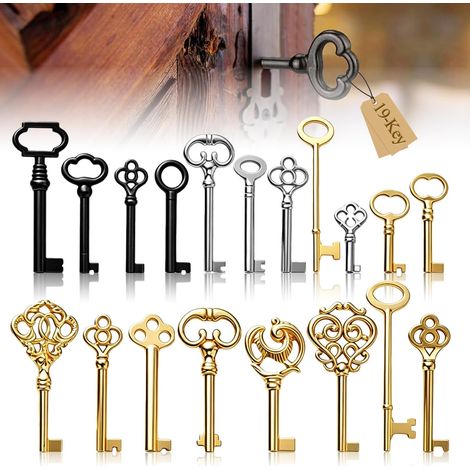19 Pièces Clés Squelette Clé Pour Serrure Armoire Ancienne (1/5)