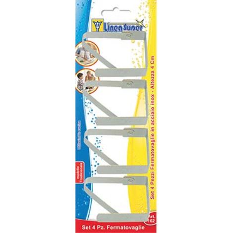 Fermatovaglia a molla super de luca inox mm 40 cf=pz 4 (6 confezioni) Deluca