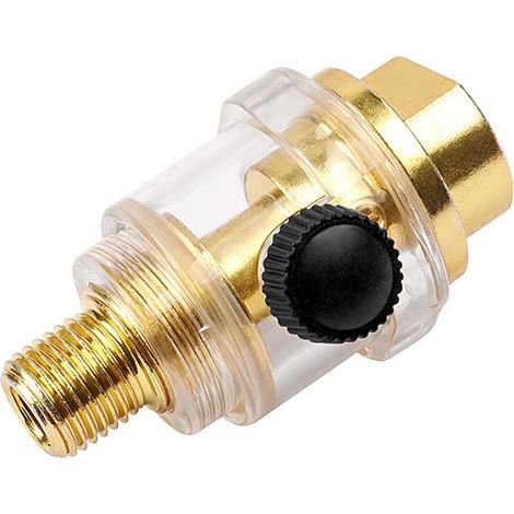 Huileur pneumatique en ligne - Lubrificateur automatique à compresseur d'air 1/4" - Lubrificateur en ligne - Pour aérographes, filtres à air, jauges, tuyaux, accessoires pneumatiques pour à (1/5)