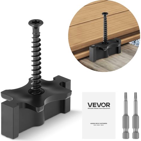 VEVOR Fissaggio Invisibile per Assi di Pavimentazione in Composito, 1000 pezzi, Clip a T Fissaggi Nascosti in Plastica PP con Viti Metalliche, Compatibili con Assi di Spazio 6,5 mm Altezza 10 mm