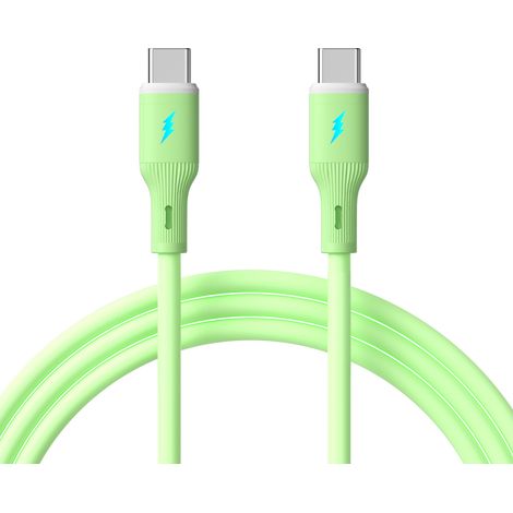 USB-Typ-C-Kabel, 1 m, AK-USB-69, 60 W, Silikon, grün (1/2)