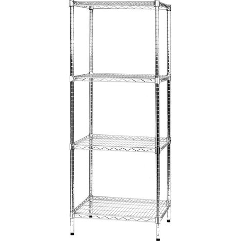 Scaffale 4 Ripiani 60x60x160 cm in Metallo Cromato Tosini