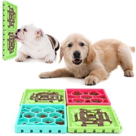 Gamelle à alimentation lente pour animaux de compagnie, mangeoire lente et amusante sans étouffement, tapis à lécher anti-ballonnem (1/5)