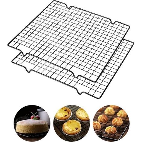 2 teiliger Kuchenständer mit stabilen Beinen Grillrost Kühlrost Grillrost Kuchenkühler Backen Grillen Abkühlen Kühlen Kuchenkühler (40 x 25 x 2 c (1/5)