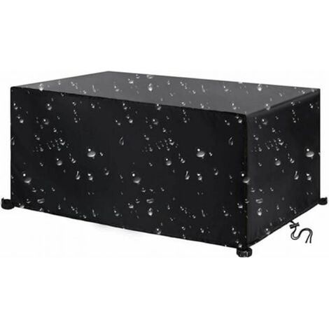 Housse pour mobilier de jardin, tissu Oxford 420 deniers, imperméable, coupe-vent et résistant aux UV, rectangulaire, 220 x 110 x 75 cm. (1/5)