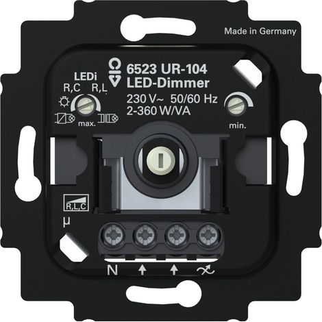 Busch Jaeger LED-Dimmer 2+3 Draht 6523 UR-104 m.N-Klemme 2-360W (1/3)