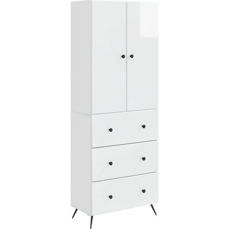 vidaXL Set di armadi 2 pcs Bianco Lucido 66 x 34,5 x 90 cm