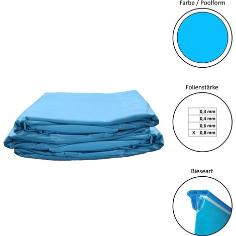 Poolfolie Ersatzfolie Rundbecken 400x150cm - Dicke 0,8mm - Keilbiese - blau (1/2)