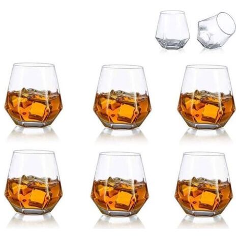 Coffret de 6 verres à whisky, 300 ml verre à whisky classique pour rhum, spiritueux, cognac et vodka (1/4)