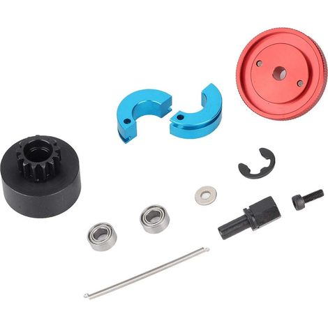 Ensemble d'embrayage De Vitesse De Volant D'inertie 13T, Ensemble De Variateur d'embrayage De Vitesse RC 1/10 RC Ensemble d'embrayage Et De Roulement pour Moteur 1/10 RC Nitro(Rouge) (1/5)