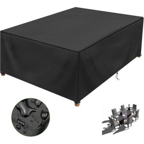 Garden Furniture Protective Cover 150x90x75cm, Waterproof and Robust 210D Oxford Fabric Outdoor Garden Table Cover, Wind Resistant, UV Resistant (1/4)