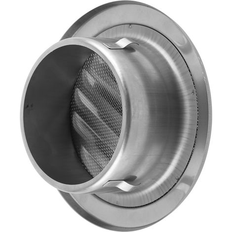 Grille d'aération murale ronde plate en acier inoxydable avec moustiquaire intégrée (1/5)