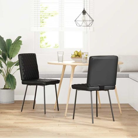 Maison Exclusive - Esszimmerstühle 2 Stk. Schwarz Kunstleder (1/5)