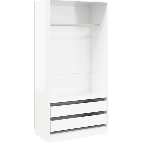 Maison Exclusive - Armadio Bianco Lucido 100x50x200 cm in Legno Multistrato (1/5)