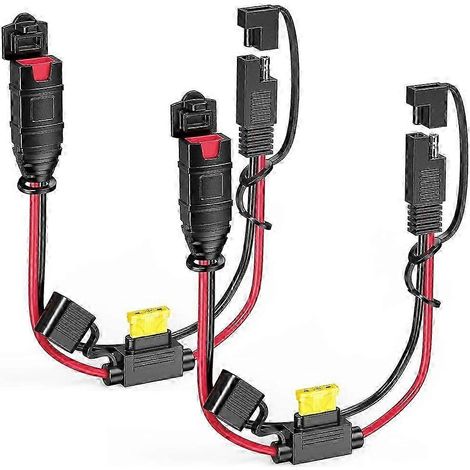 Lot de 2 rallonges SAE de 30 cm pour chargeurs de batterie intelligents NOCO Genius, câble robuste 14 AWG avec connecteur SAE, pour voiture fdq (1/5)